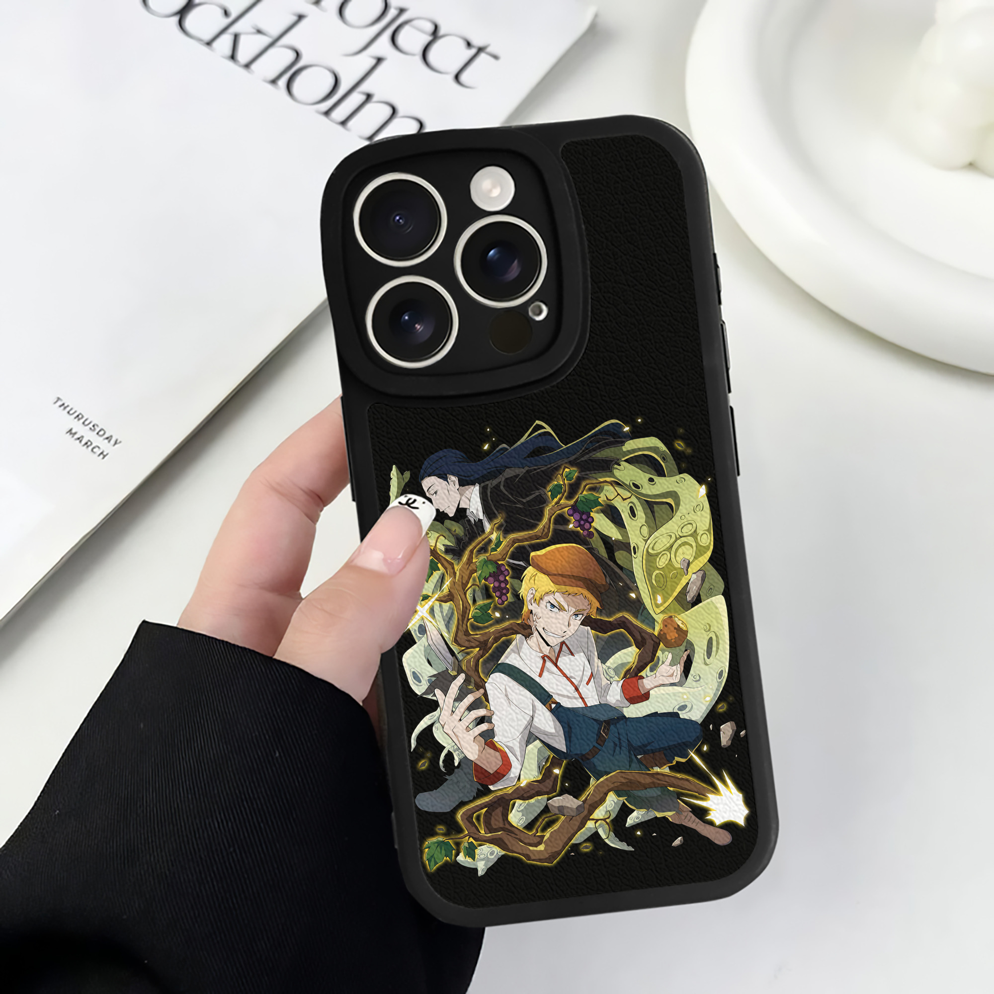 （画像用） 文豪ストレイドッグス Bungo Stray Dogs 【iPhone 16シリーズ対応】シリコンスマホケース（レザー調） 材質：シリコン